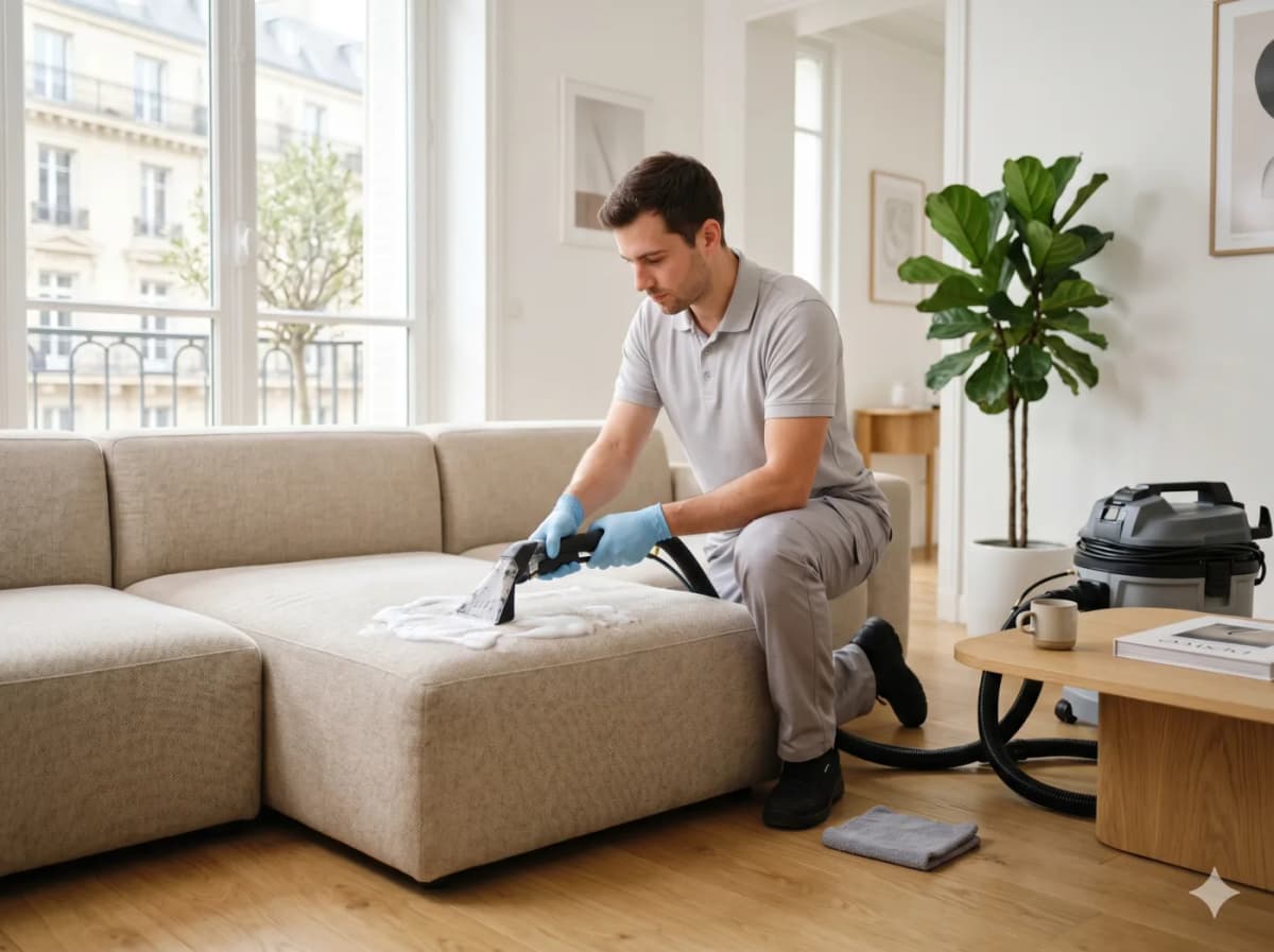 Nettoyage de canapé à domicile par un professionnel
